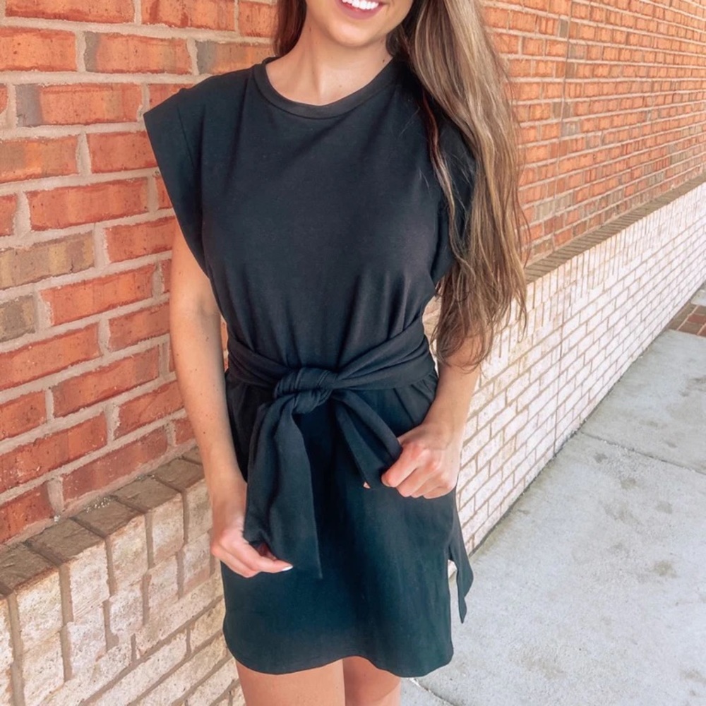 Black Side Tie Dress